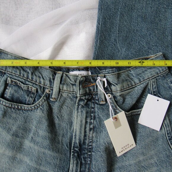 Good American Good Extreme Barrel Jeans NWT Indigo Size 27 4 - Picture 8 of 9